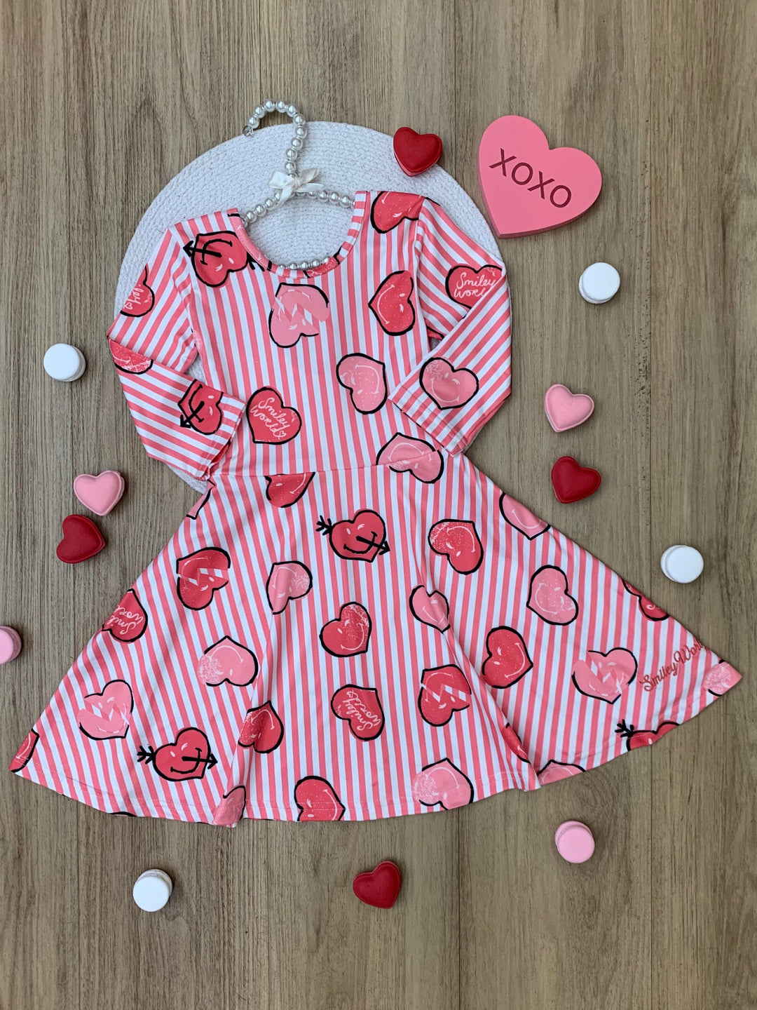 SmileyWorld Love Stamped Skater Dress Mia Belle Girls