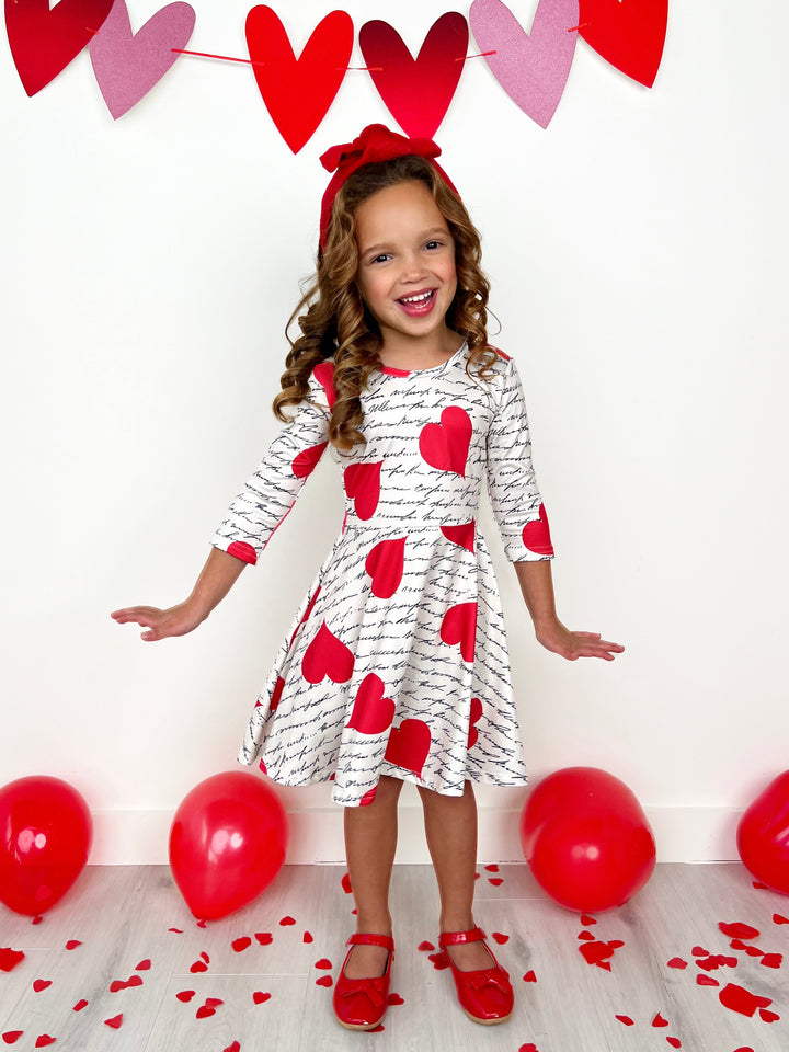 Radiant Heart Twirly Long Sleeve Skater Dress Mia Belle Girls
