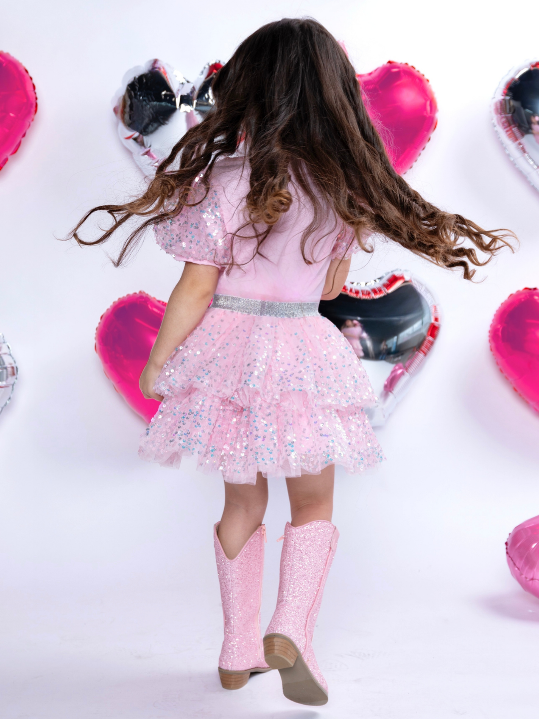 Sweet Shine Pink Top & Sequin Skirt Set