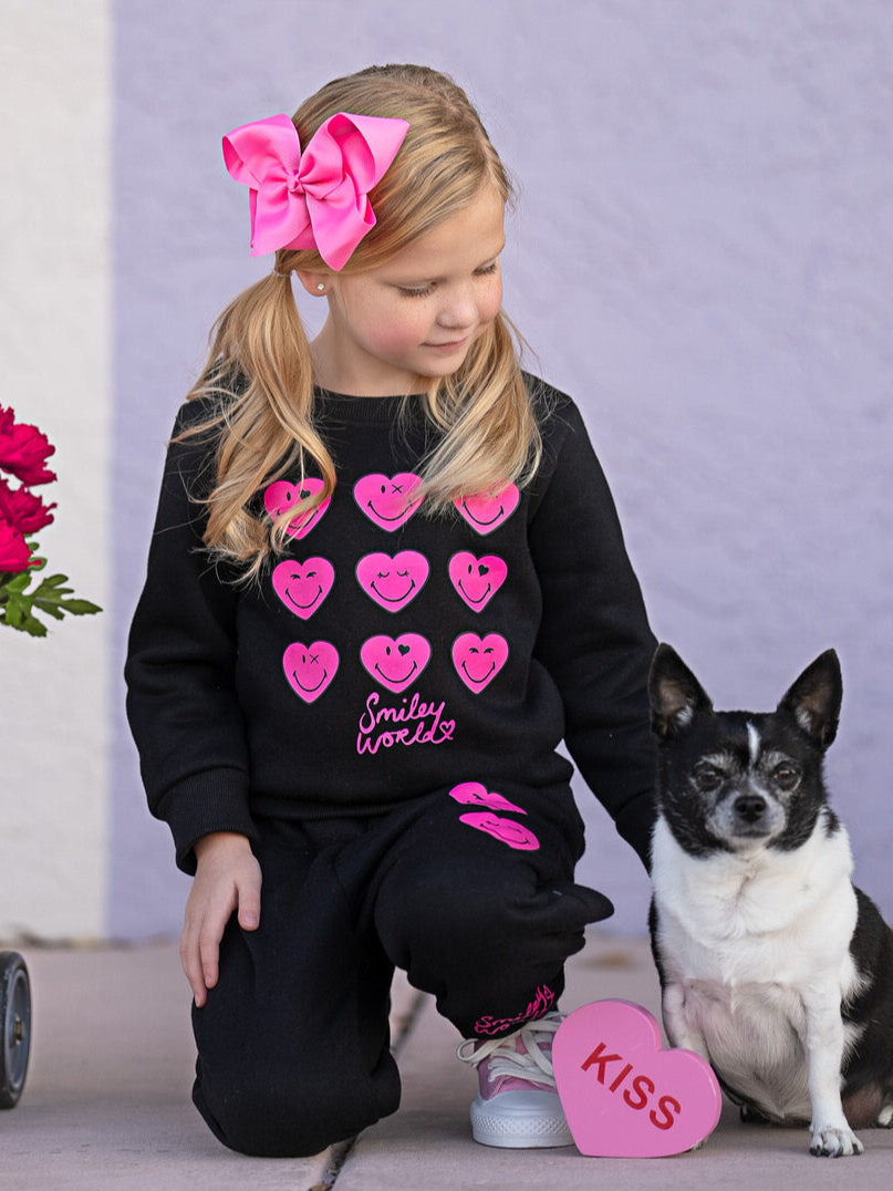 SmileyWorld Love Struck Sweatshirt & Jogger Set