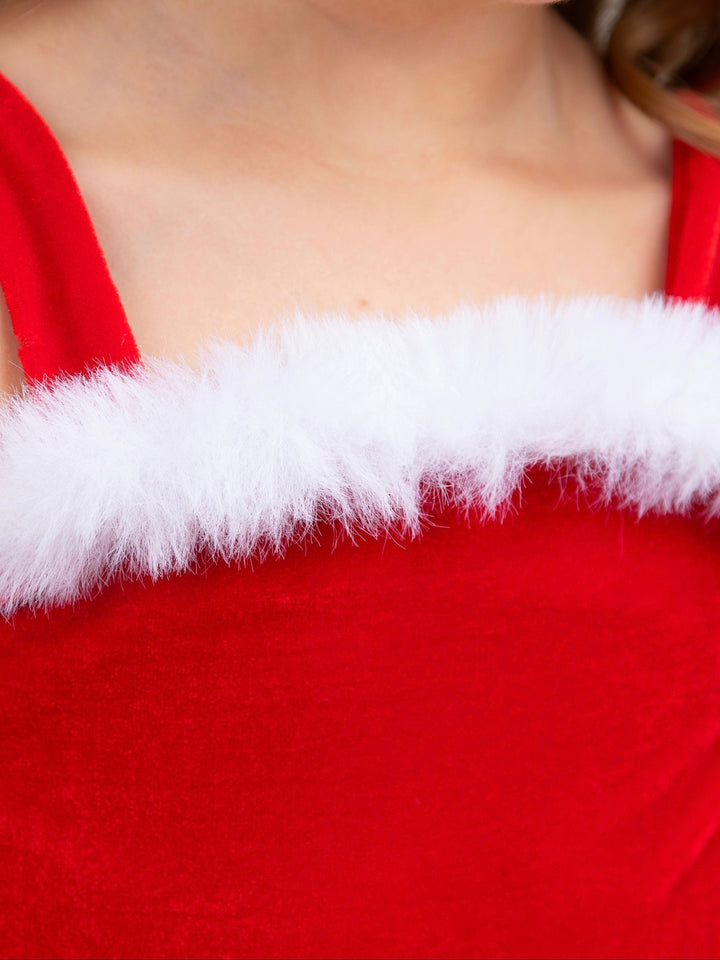 Girls Holiday Velvet Dress & Faux Fur Bolero 2-Piece Set