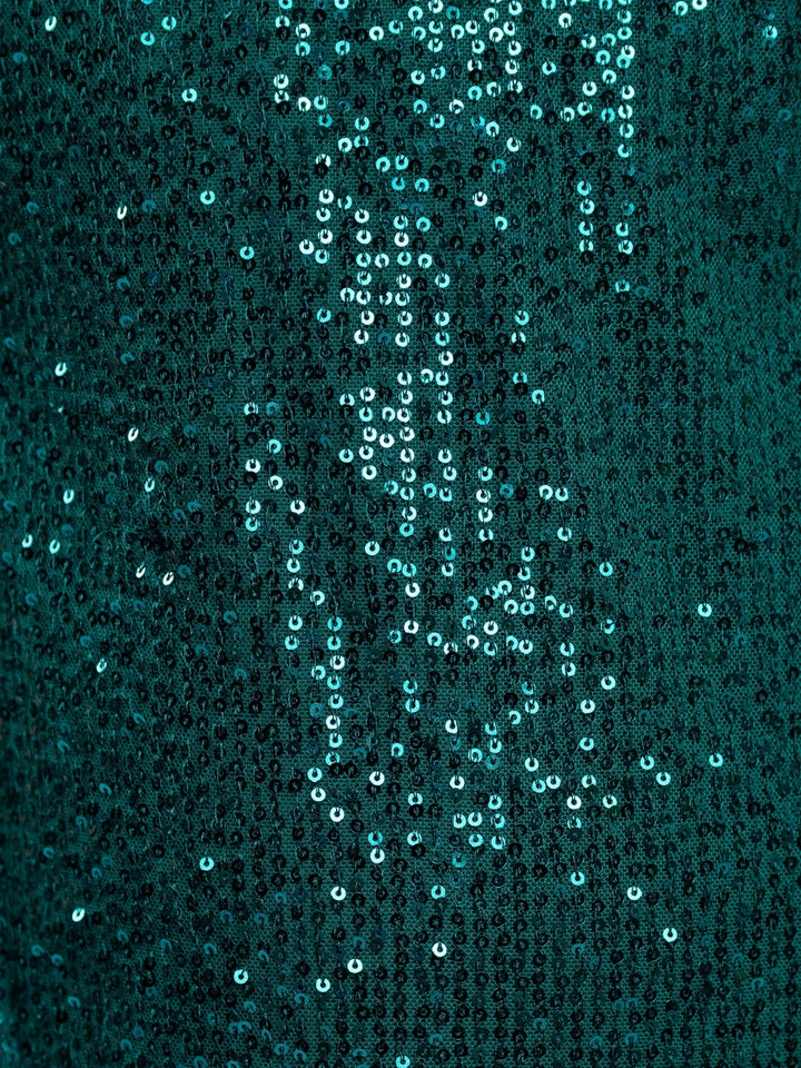 Emerald Green Sequin Ruffle Christmas Dress