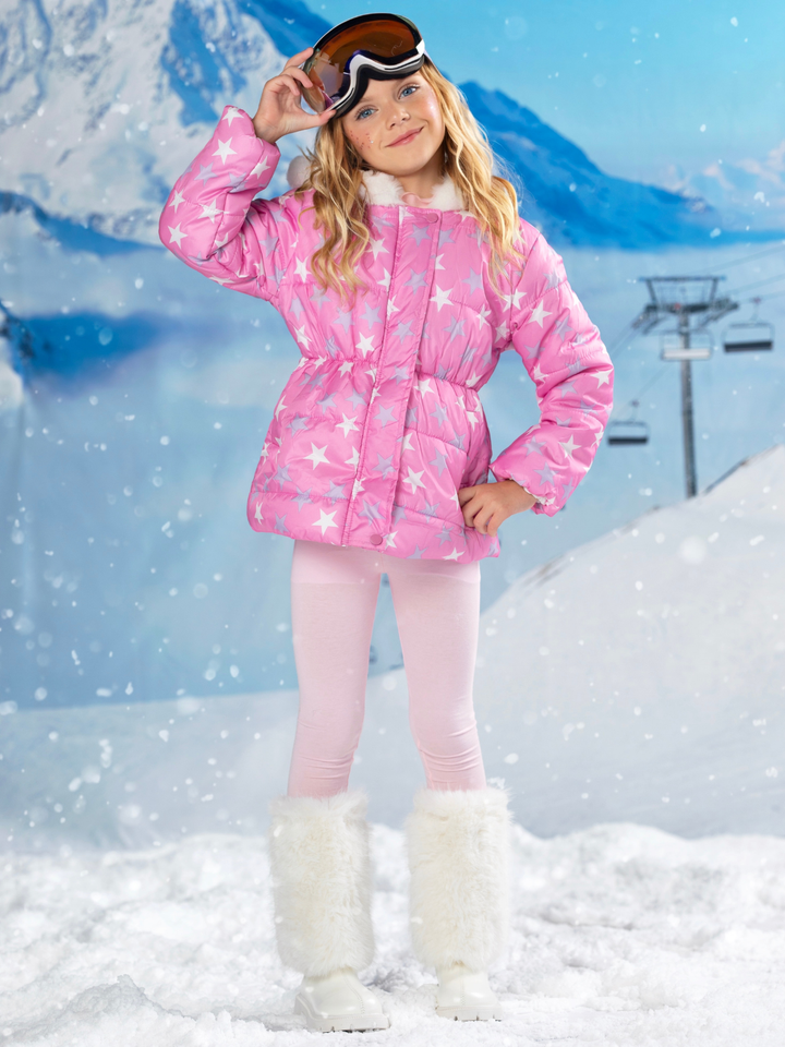 Starburst Chill Faux Fur Puffer Coat