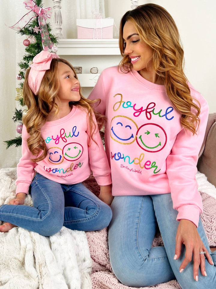 SmileyWorld Mommy and Me Joyful Wonder Crewneck Sweatshirt Mia Belle Girls
