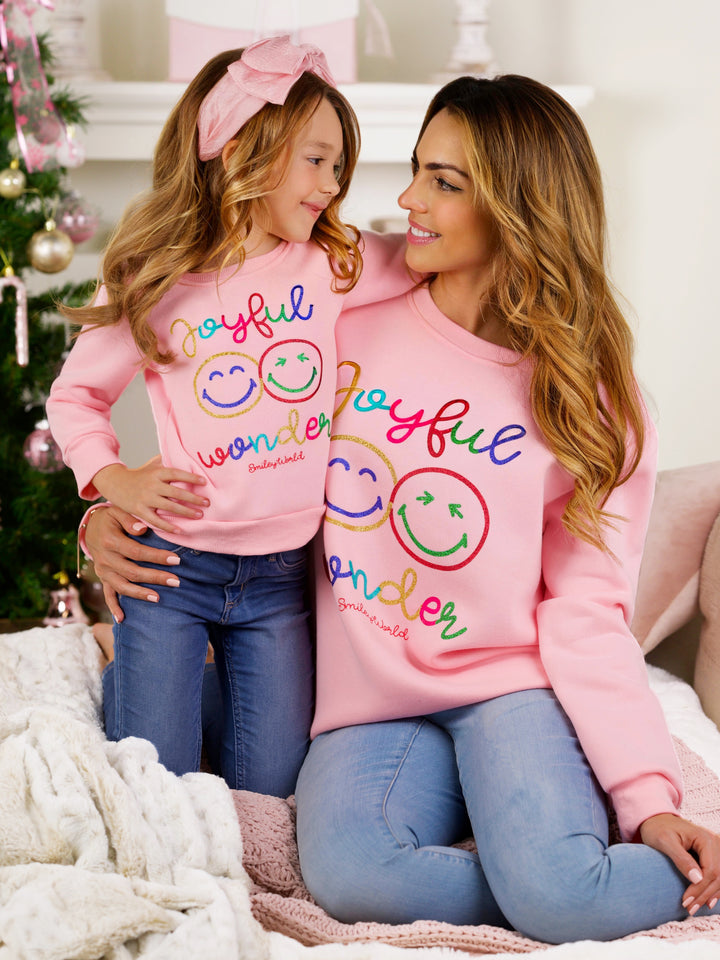 SmileyWorld Mommy and Me Joyful Wonder Crewneck Sweatshirt Mia Belle Girls