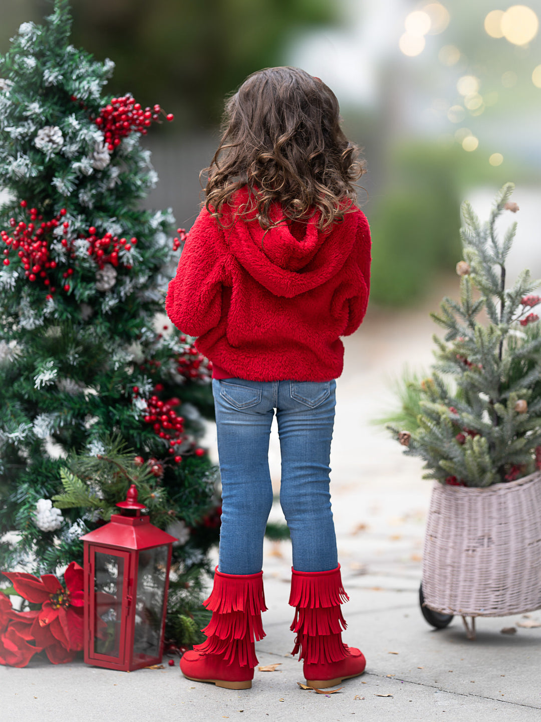 SmileyWorld Choosing Joy Reindeer Sherpa Hoodie Mia Belle Girls