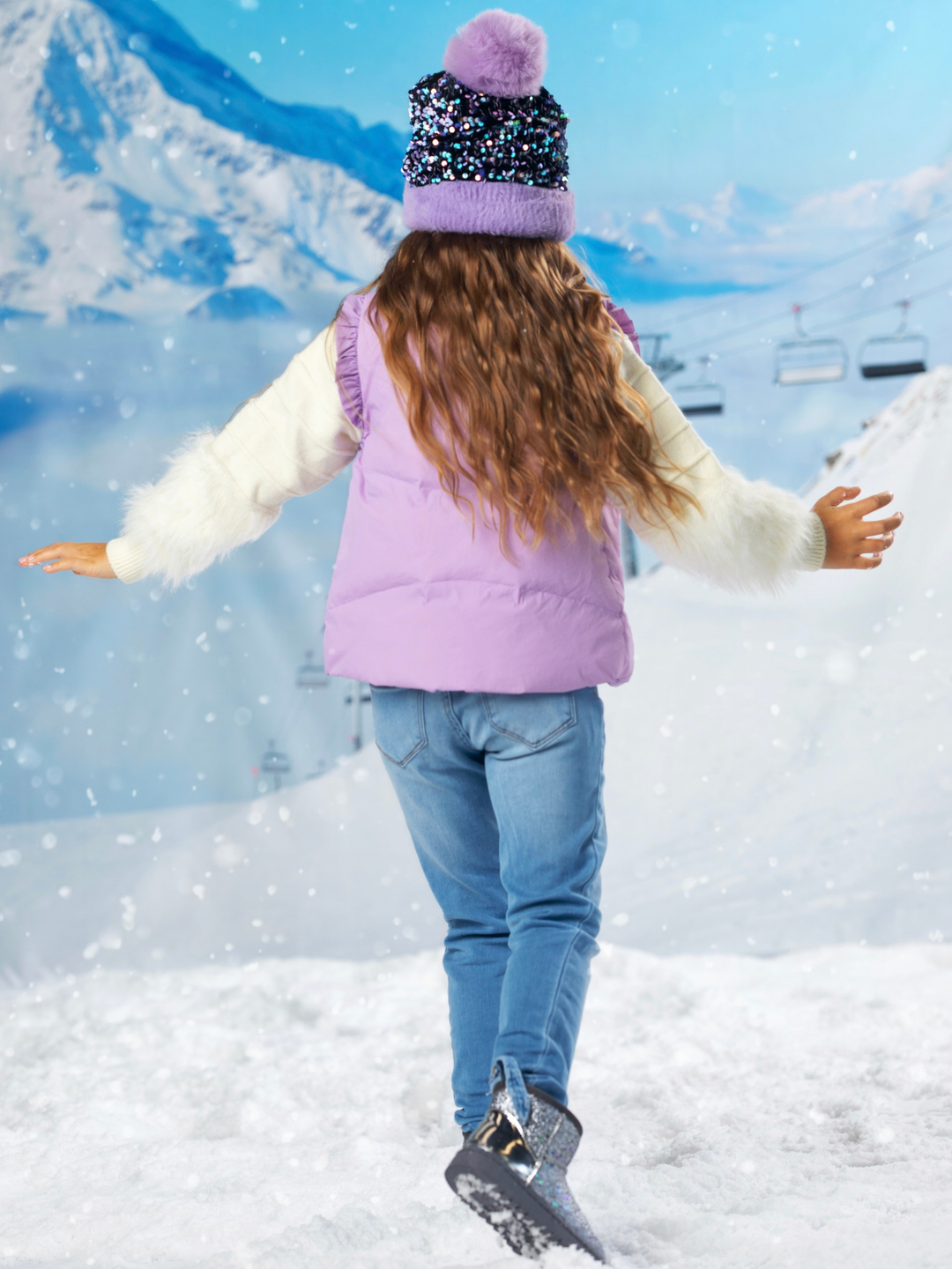Lilac Lift Ruffle Puffer Vest