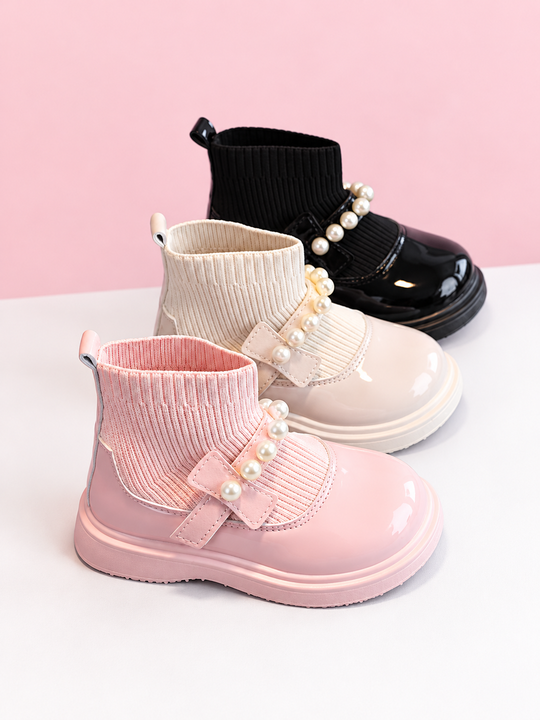 Too Fab Pearly Sock Boots By Liv and Mia