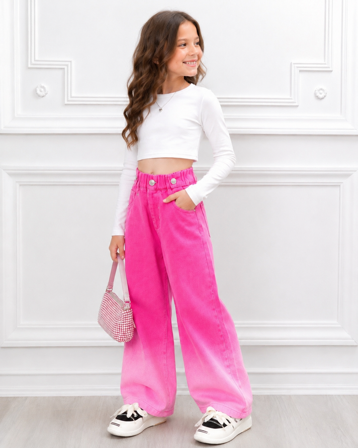 Color Me Cutie Ombre Wide Leg Jeans