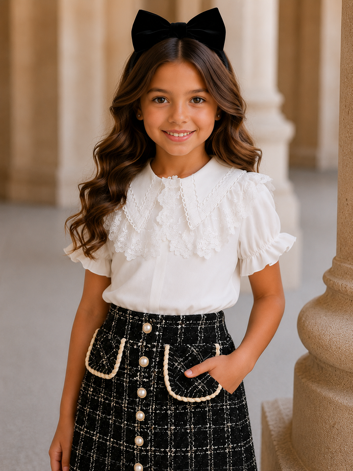Tea Time Chic Lace Peter Pan Collar Top