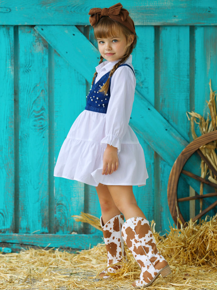 Delicate Dream Dress And Denim Vest Set Mia Belle Girls