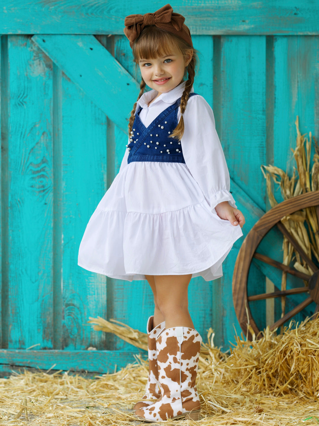 Delicate Dream Dress And Denim Vest Set Mia Belle Girls
