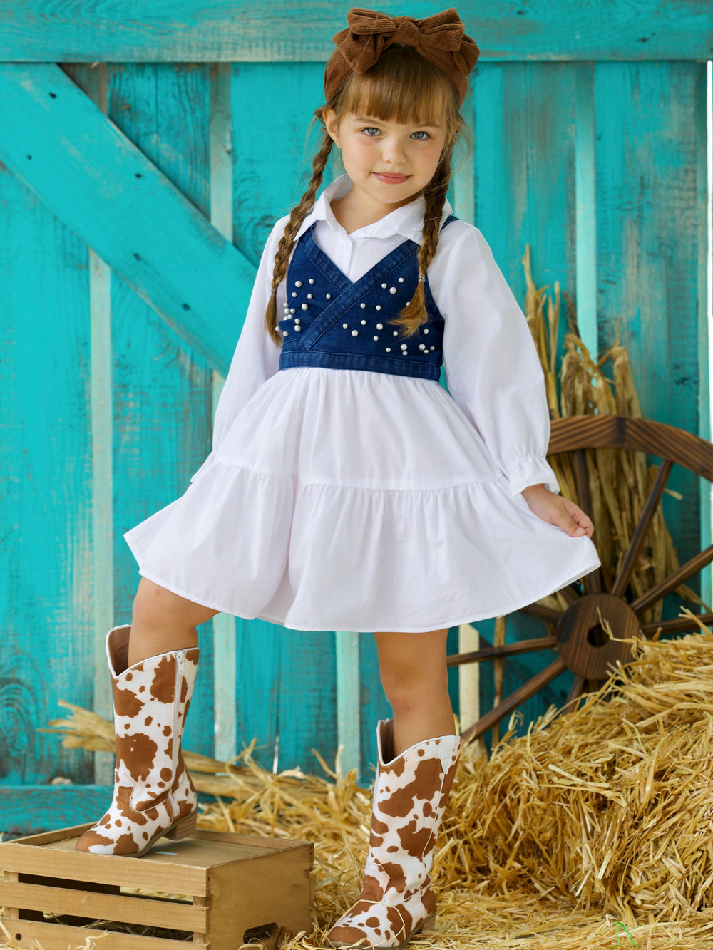 Delicate Dream Dress And Denim Vest Set Mia Belle Girls
