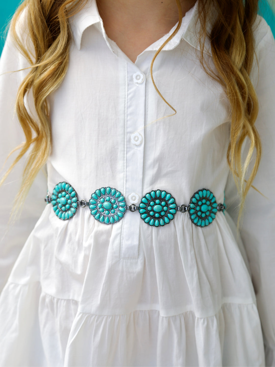 Girls Clothing Accessories | Turquoise Chain Belt