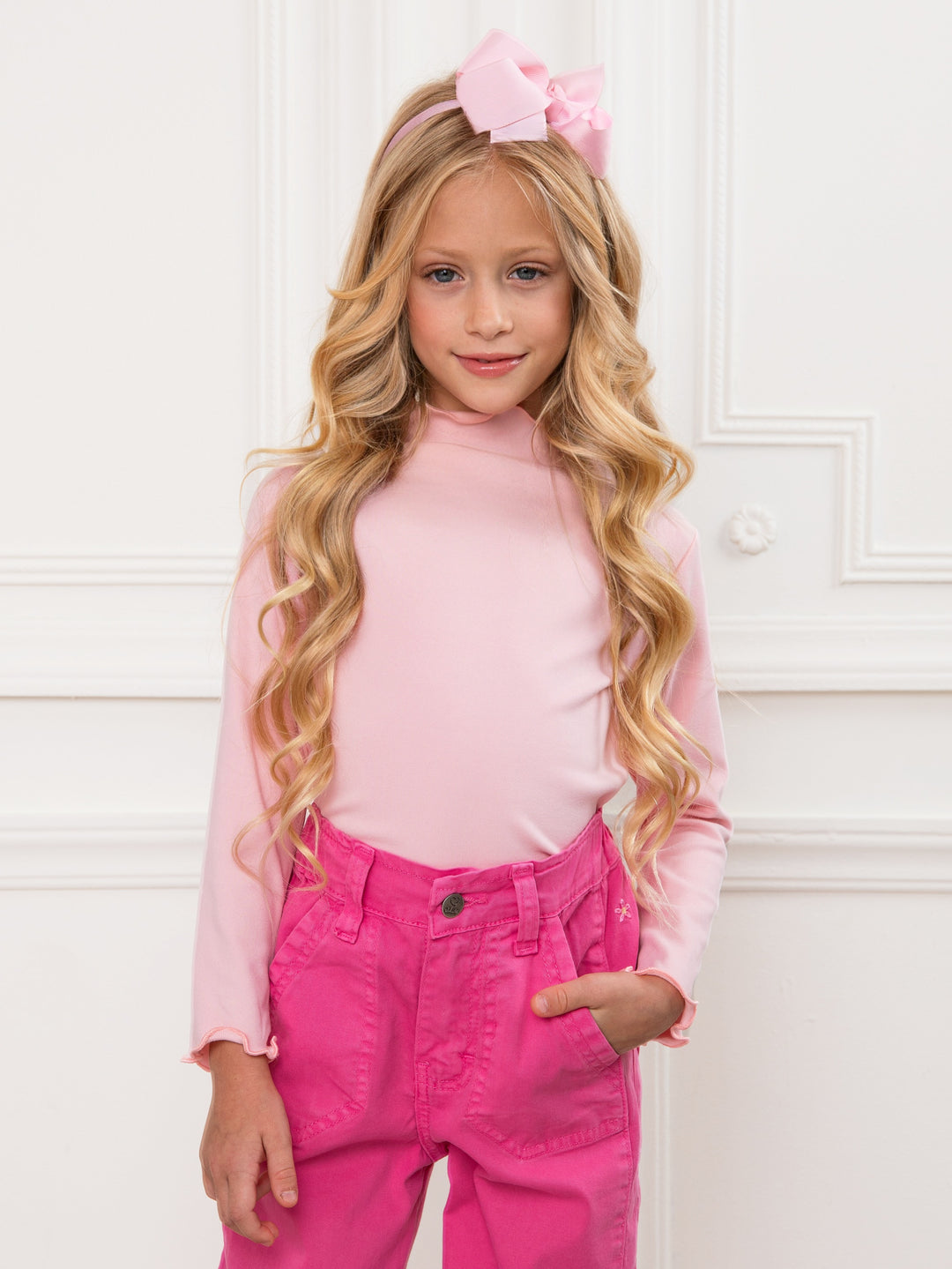 Cozy Lettuce-Edge Fleece Lined Long Sleeve Top