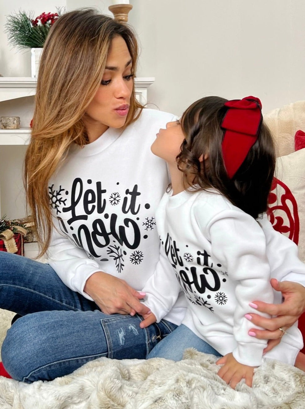 Mia Belle Girls | Let It Snow Pullover Sweater | Mommy & Me