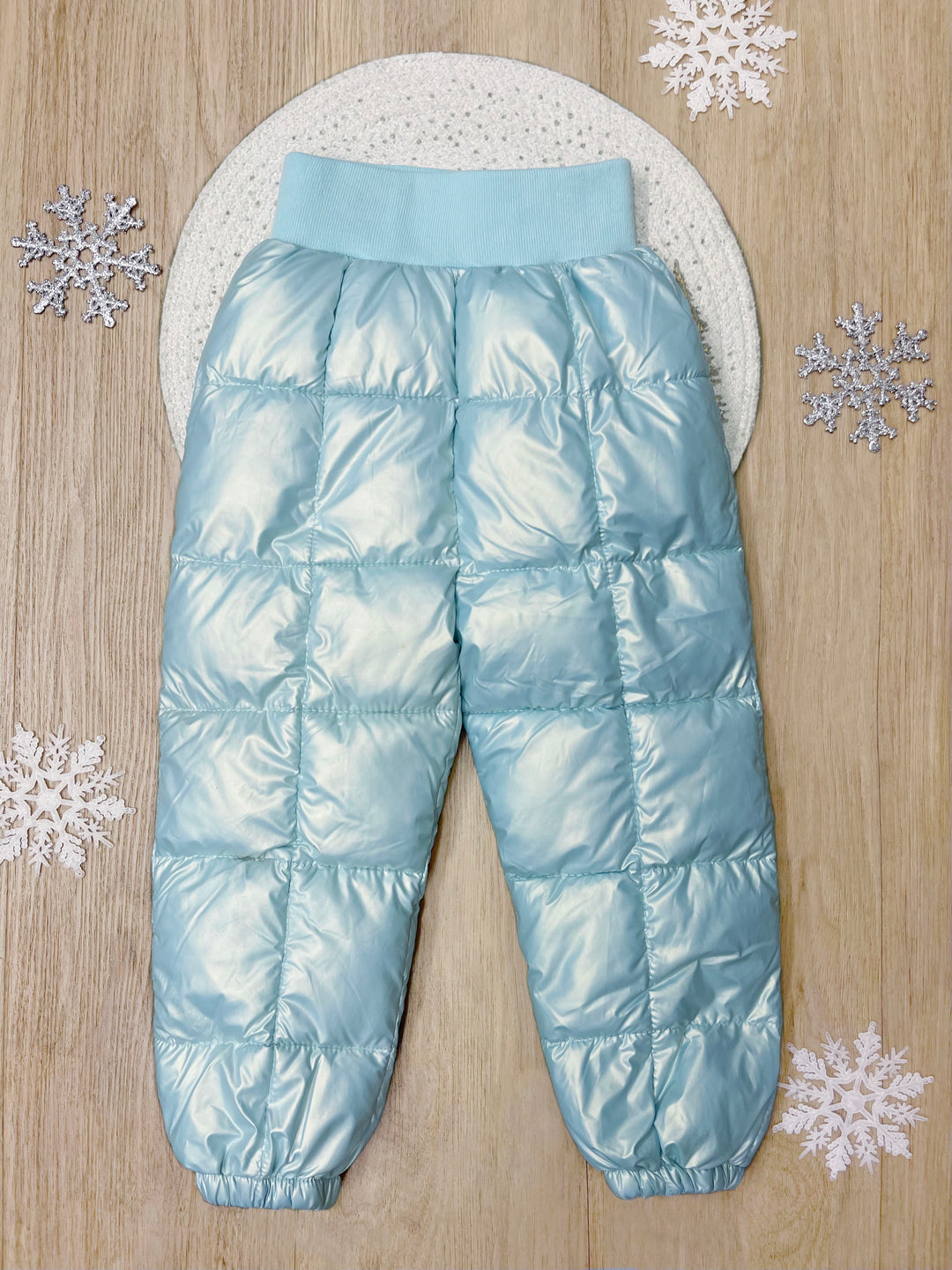 Glacier Puff Quilted Metallic Puffer Pants