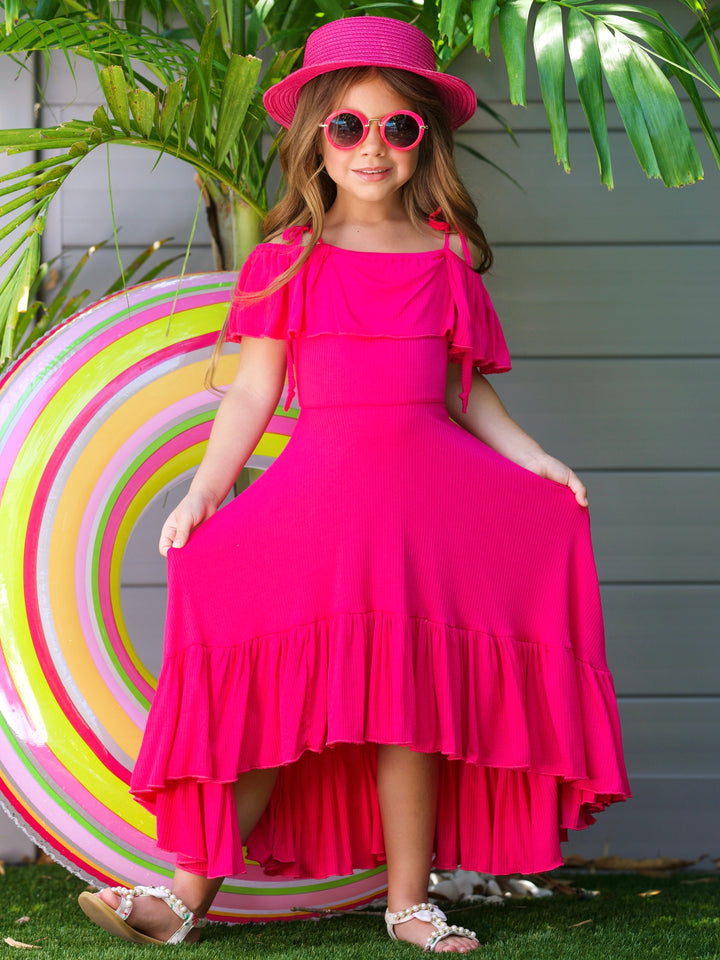 Berry Bliss Hi-Lo Ruffle Dress
