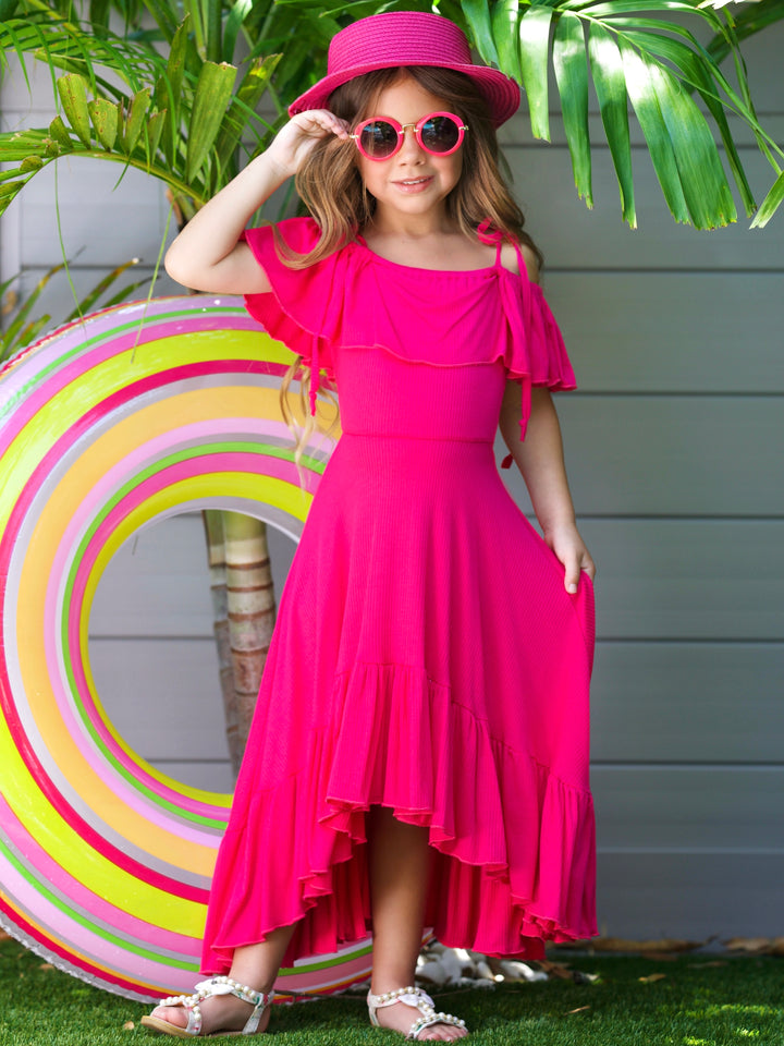 Berry Bliss Hi-Lo Ruffle Dress