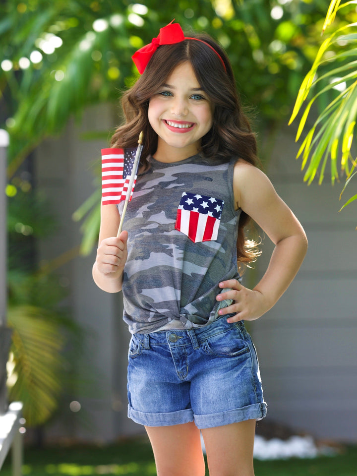 Strong Pride Camo Top Mia Belle Girls