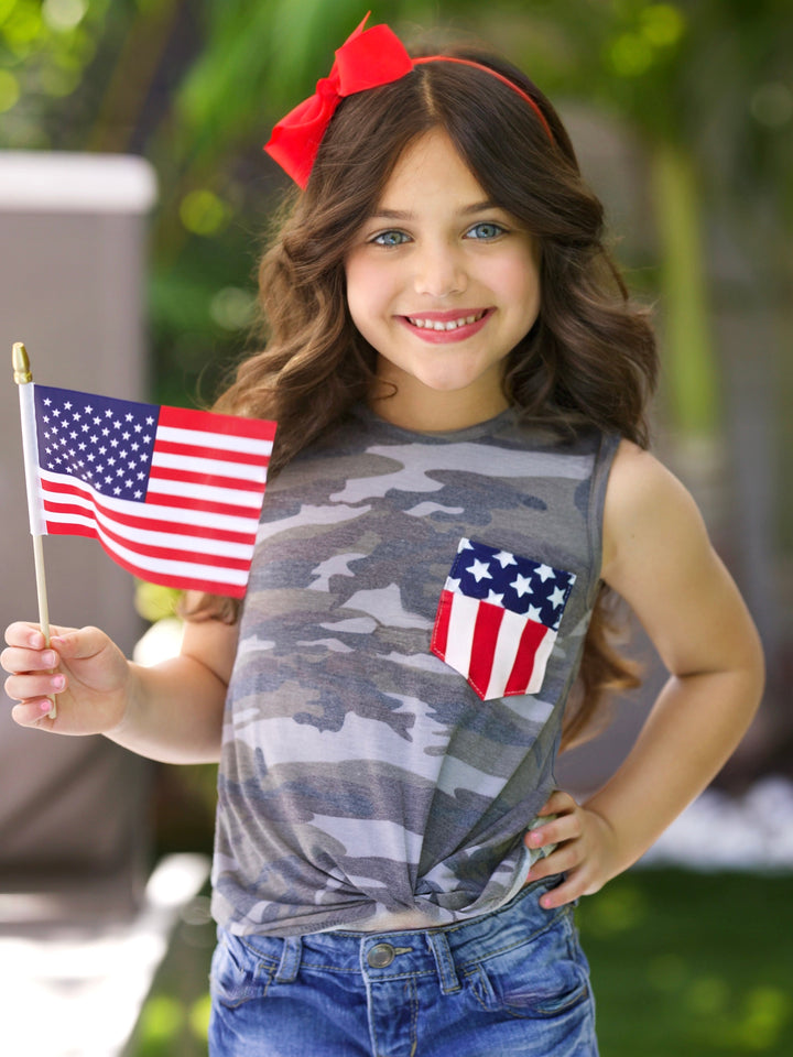 Strong Pride Camo Top Mia Belle Girls