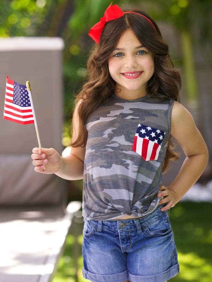 Strong Pride Camo Top Mia Belle Girls