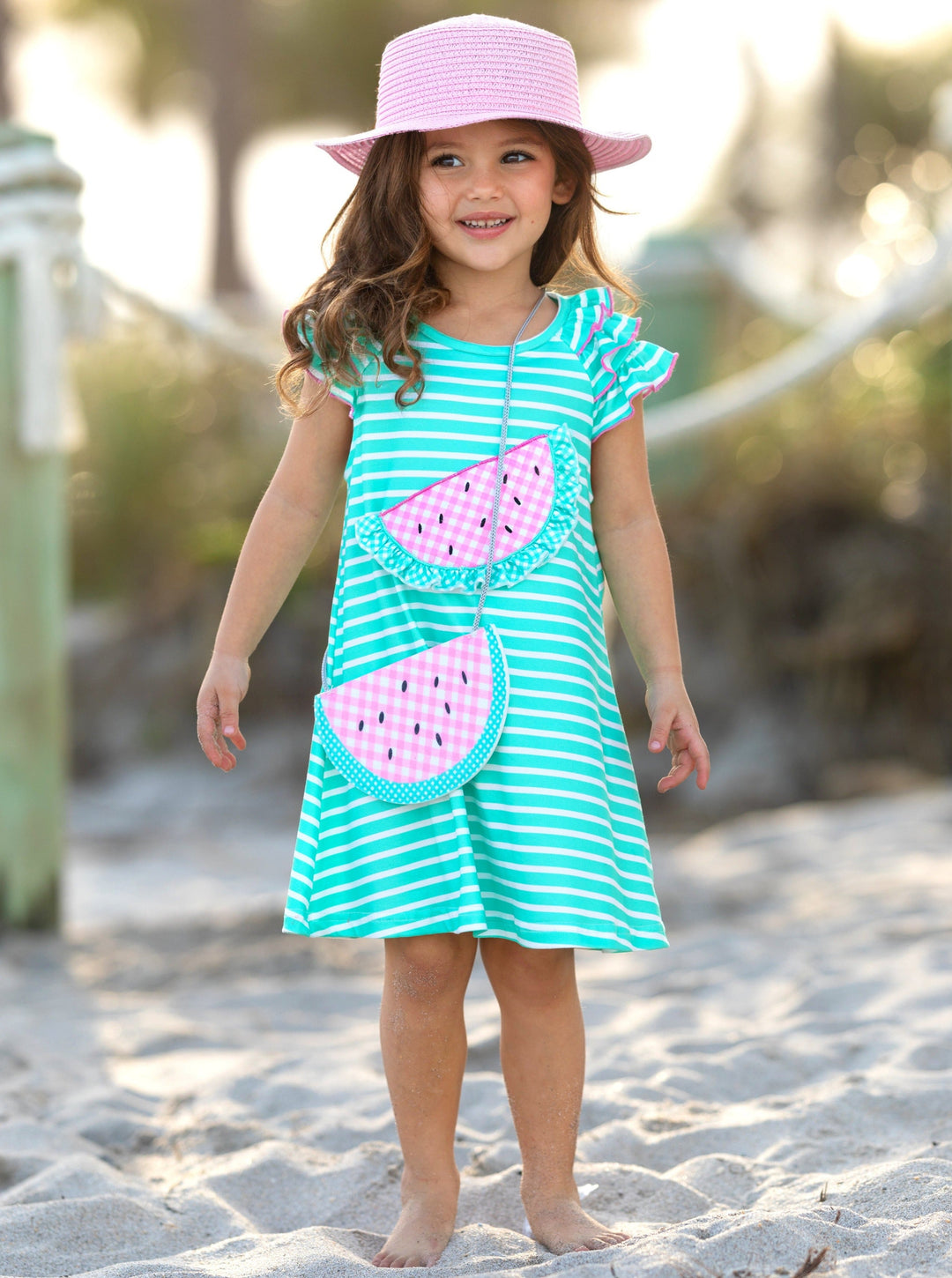 Mia Belle Girls Watermelon Dress And Purse