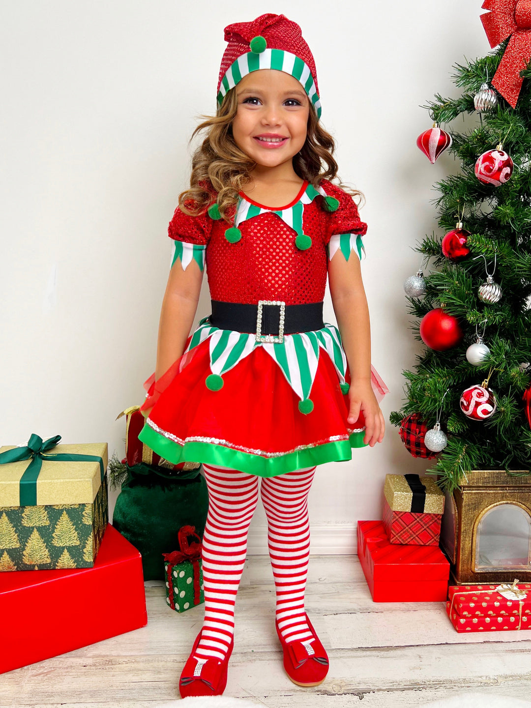 Mia Belle Girls Sequin Sparkle Elf Tutu Dress Mia Belle Girls Sequin Sparkle Elf Tutu Dress
