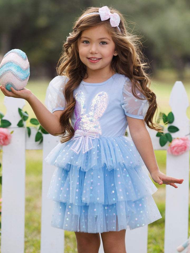 Sequin Bunny Ruffle Tulle Easter Dress