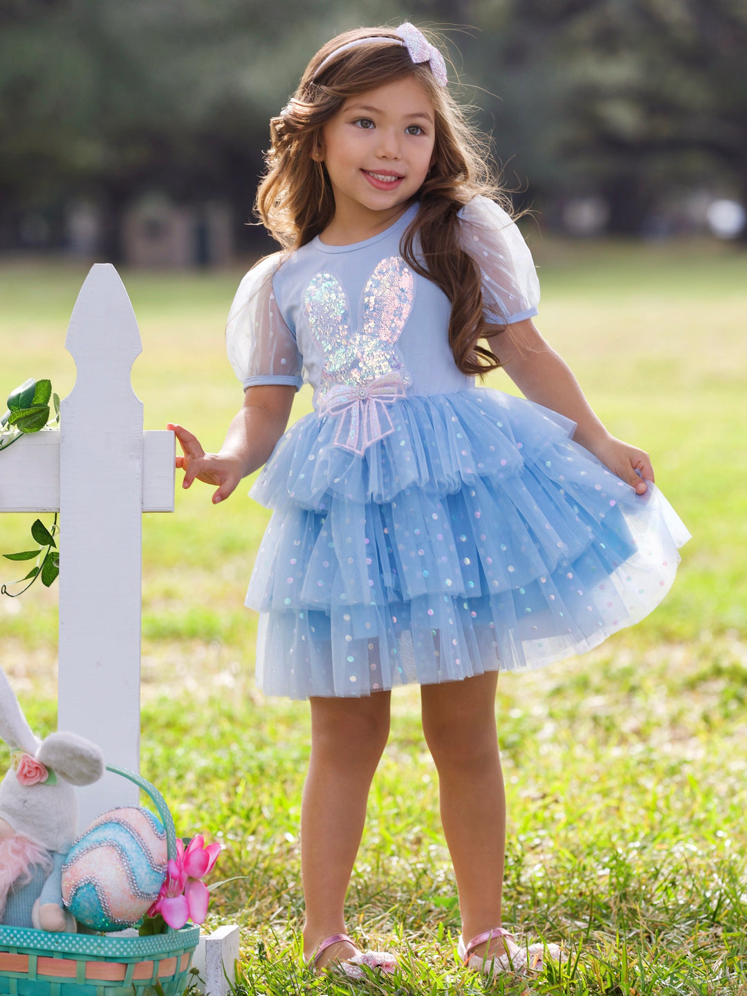 Sequin Bunny Ruffle Tulle Easter Dress