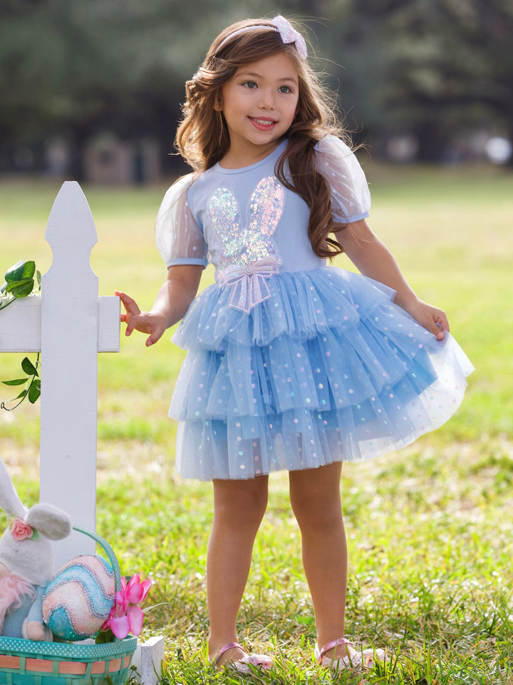 Sequin Bunny Ruffle Tulle Easter Dress