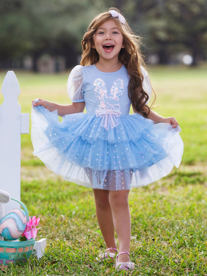 Sequin Bunny Ruffle Tulle Easter Dress