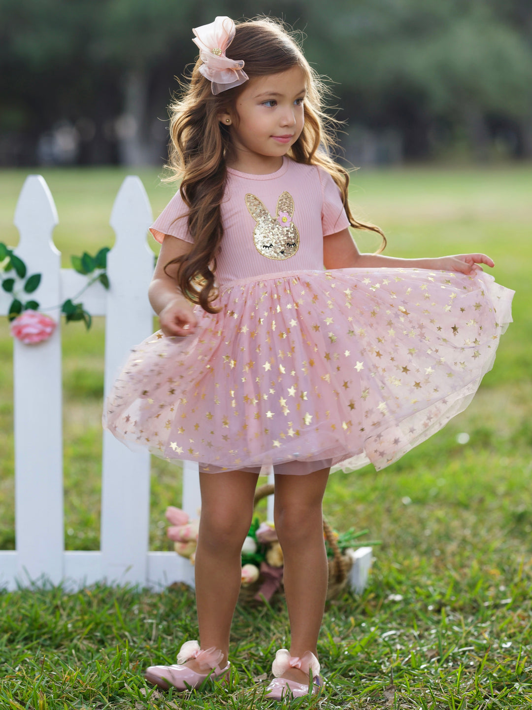 Blush Star Bunny Easter Tulle Dress