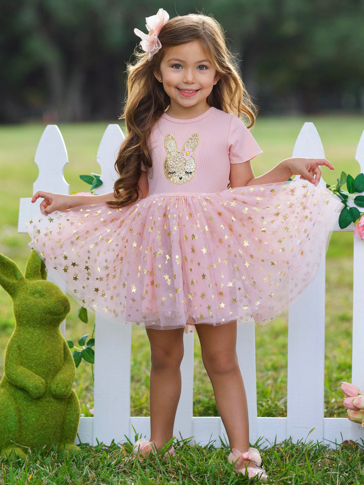 Blush Star Bunny Easter Tulle Dress