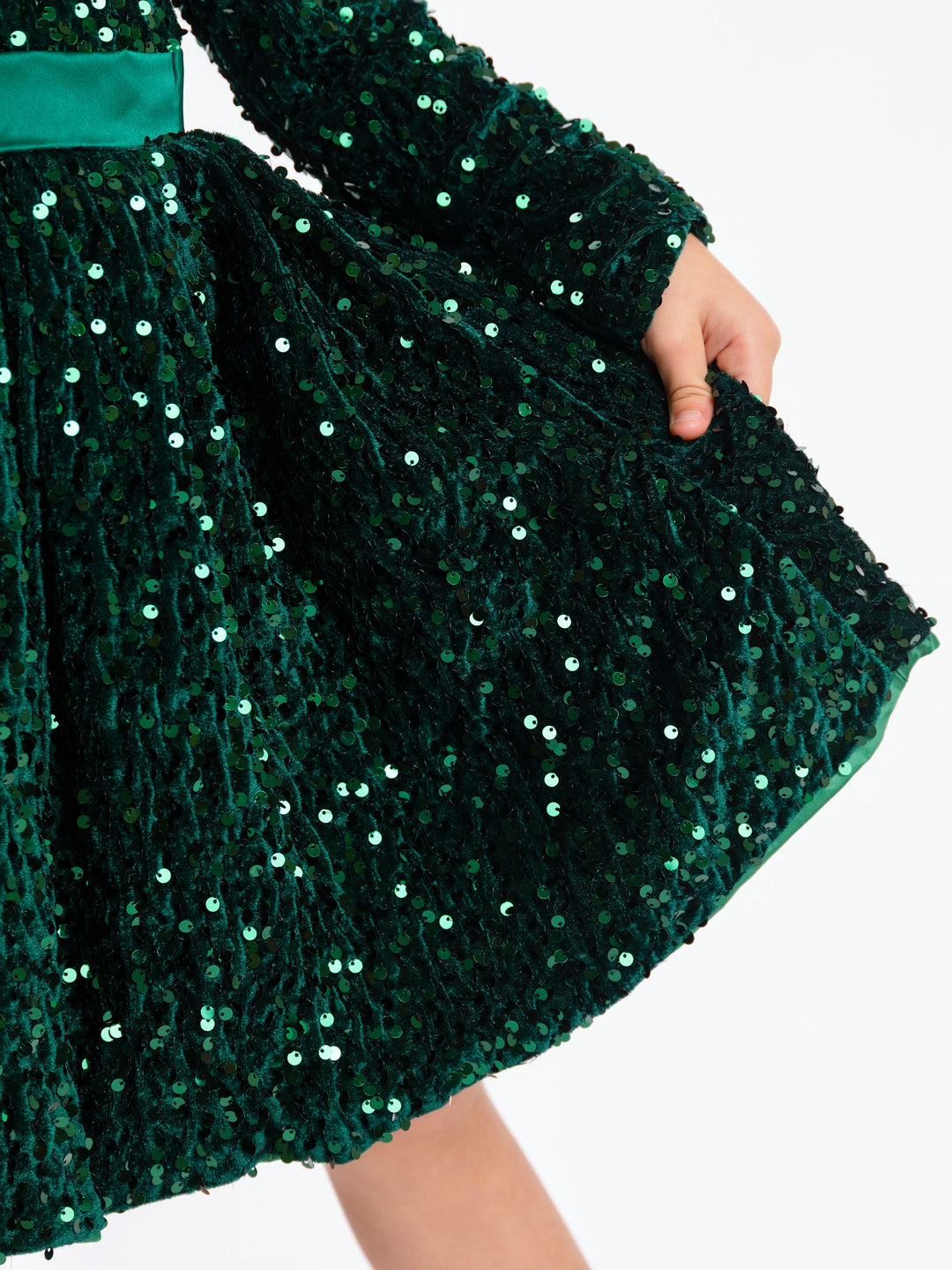 Emerald Elegance Sequin Dress