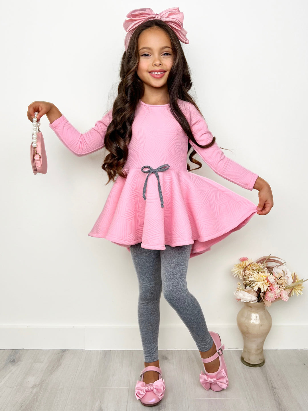 Pink Geo Hi-Lo Tunic and Legging Set Mia Belle Girls