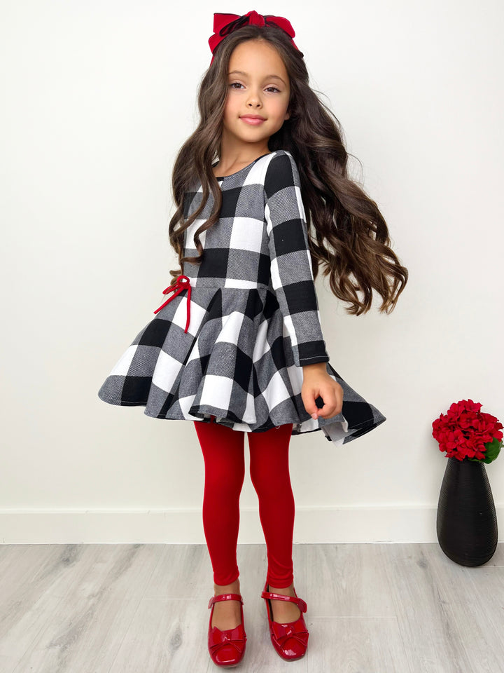 Plaid Hi-Lo Tunic and Legging Set Mia Belle Girls