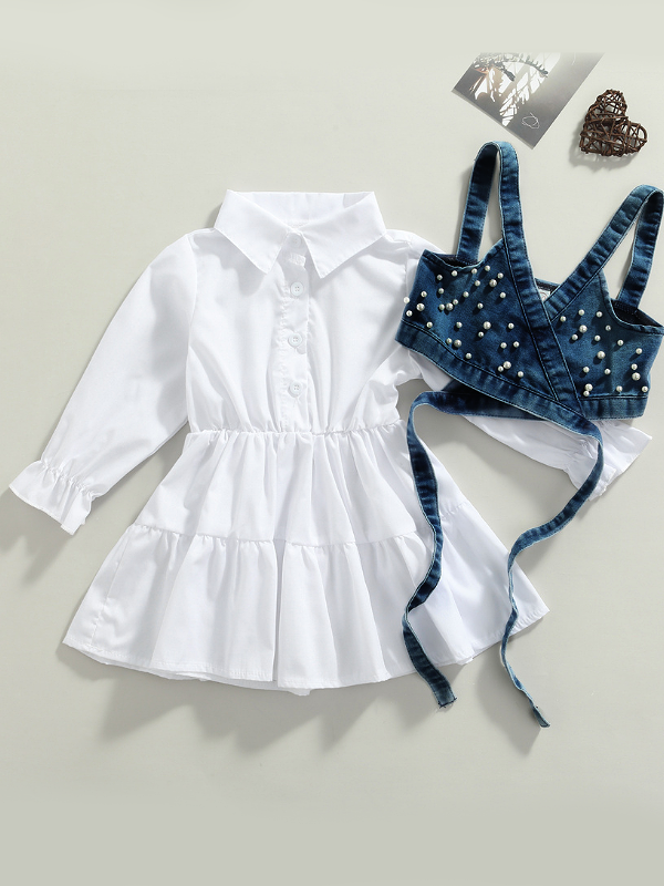 Delicate Dream Dress And Denim Vest Set Mia Belle Girls