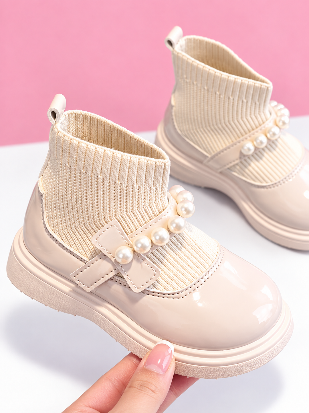 Too Fab Pearly Sock Boots By Liv and Mia