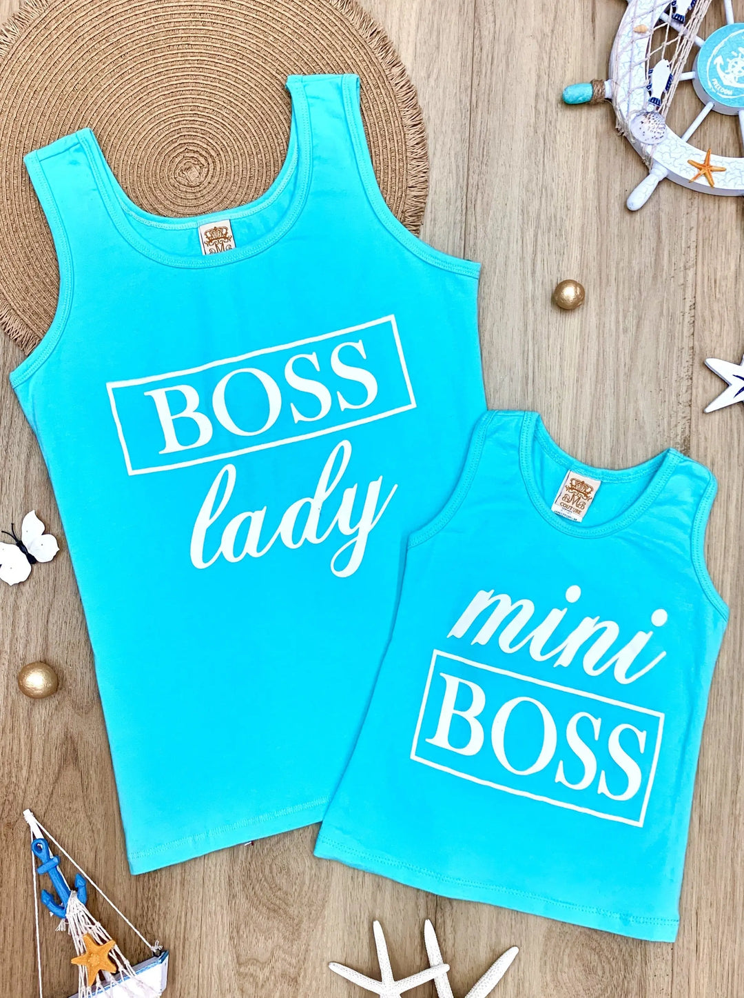 Mommy & Me Boss Lady & Mini Boss Graphic Tank - Mint / 2T/3T - Mommy & Me Top