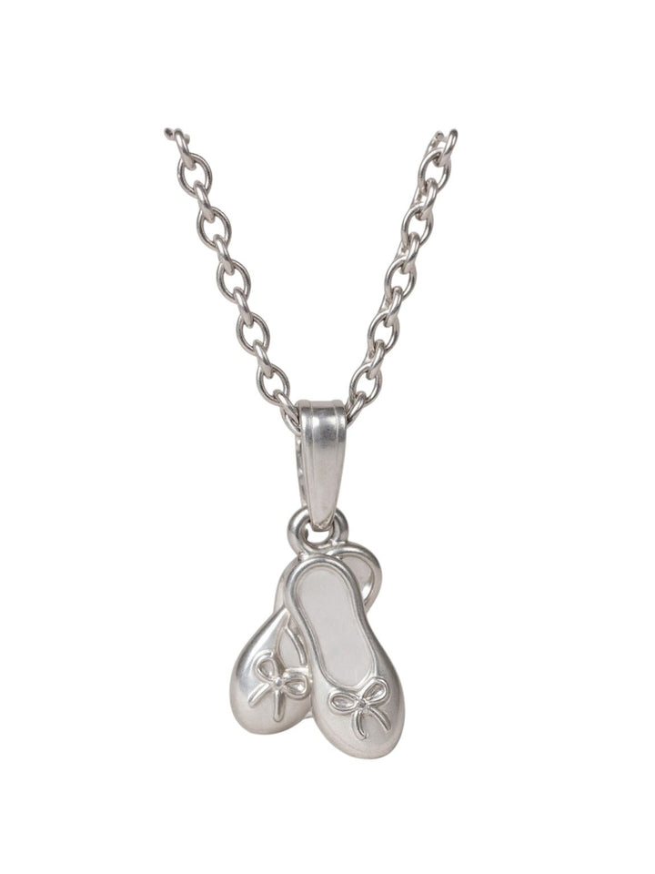 Girls Premium Sterling Silver Ballet Slippers Pendant Necklace