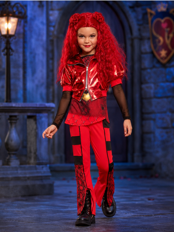 Rebel Red Princess Villain Halloween 3-Piece Costume Outfit