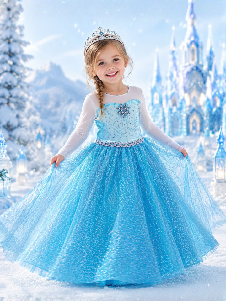 Snow Princess Sparkle Costume Dress