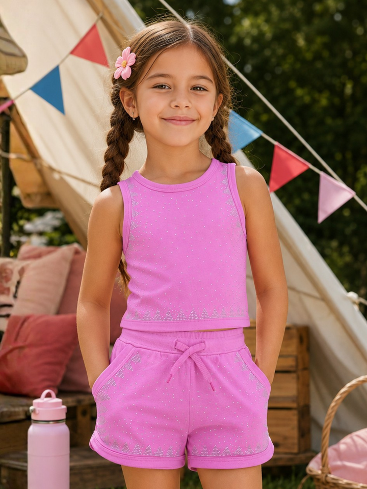 Sweet Sparkle Pink Tank Top and Short Set
