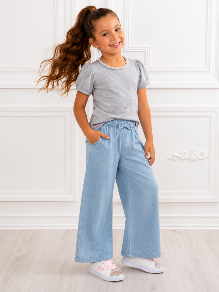 Making Trends Wide Leg Chambray Pants