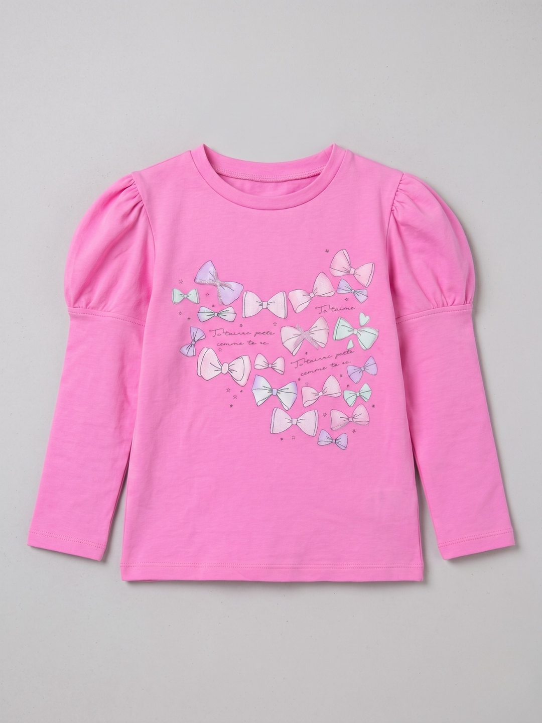 Charmed Bows Premium Cotton Puff Shoulder Top Mia Belle Girls
