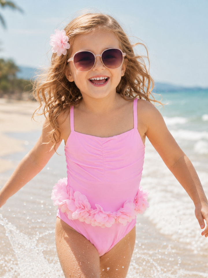 Pink Petal One-Piece Swimsuit Mia Belle Girls