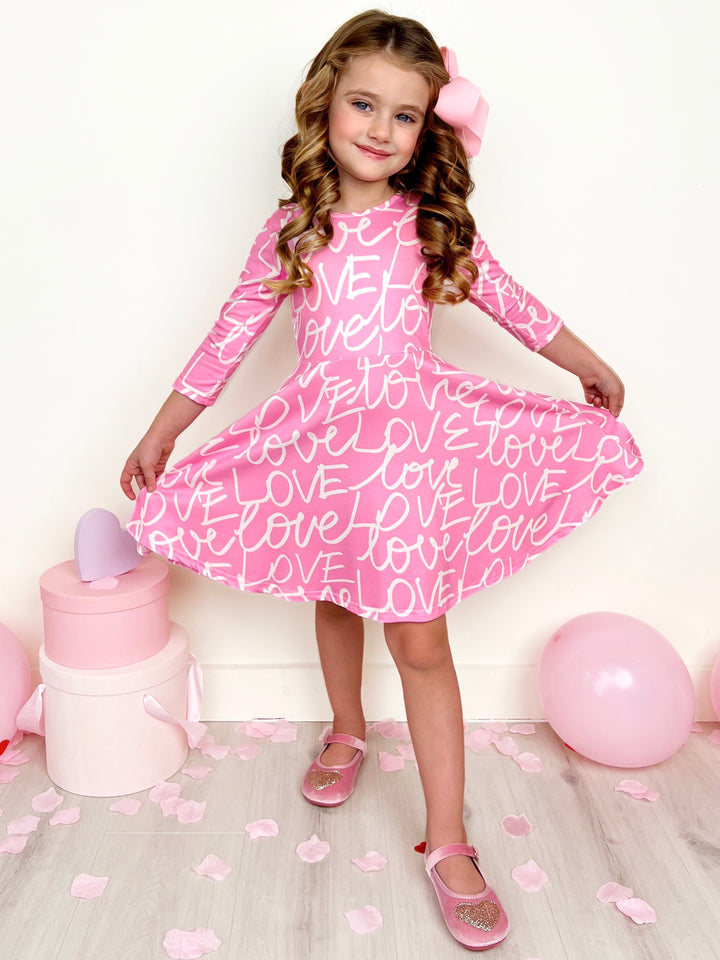 Love Letters Twirly Long Sleeve Skater Dress