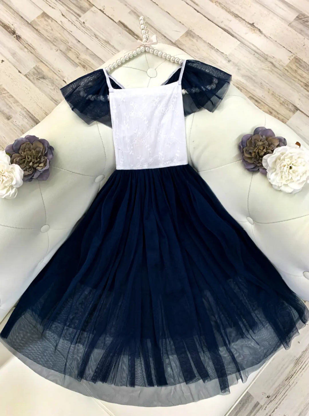 Toddler Spring Dresses | Girls Textured Bodice Tulle Maxi Dress