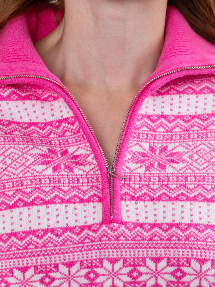Mommy and Me Frosted Fair Isle Quarter-Zip Sweater Mia Belle Girls